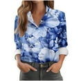 thumbnail image 1 of Fewfanhot Long Sleeve Tops for Women Button Down Shirts for Women Dressy Floral Printed Long Sleeve Blouse Business Casual Work Tops, 1 of 7