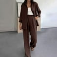 thumbnail image 1 of Fewfanhot Lounge Sets for Women Oversized V-neck Loose Lapel Long Sleeved Shirt Wide Leg Pants Color Set, 1 of 9