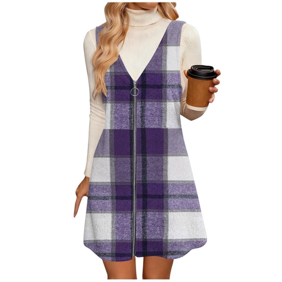 Fewfanhot Maxi Dresses for Women Fall Plaid Shacket Long Sleeve Button Down Dresses Winter Coats Fashion Clothing