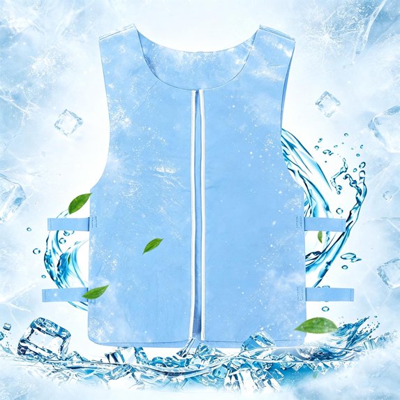 Fewfanhot Men Cooling Vest, Reusable Lightweight Cooling Sleeveless Top Vest for Outdoor Work Sports Heat Relief