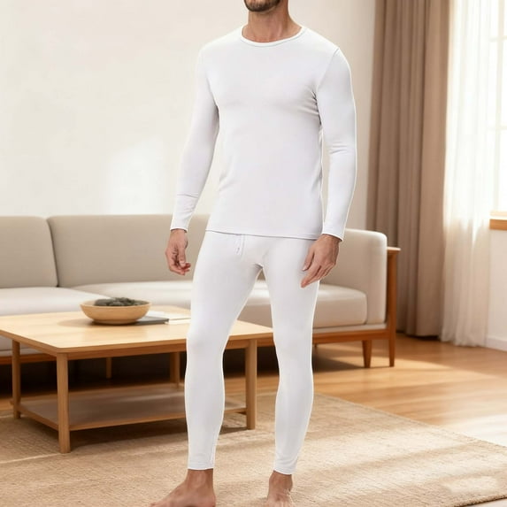 Fewfanhot Men Fashion Elastic Thermal Underwear Set for a Comfortable Fit During Outdoor Fitness Activities and Cold Weather Workouts