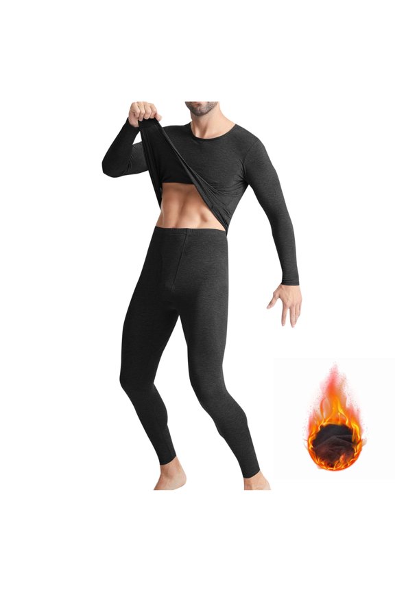Men High Elasticity Thermal Underwear Set with Long Sleeves for Unrestricted Movement During Workouts and Winter Sports