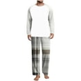 thumbnail image 1 of Fewfanhot Men Pajama Set Lightweight Nightwear Pjs Sleepwear Quick Dry Soft Comfy Long Sleeve Loungewear With Pocket, 1 of 7