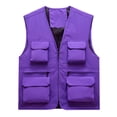 thumbnail image 1 of Fewfanhot Men Stand Collar Multi Pocket Zip Up Utility Vest Outdoor Fishing Hunting Sleeveless Cargo Waistcoat, 1 of 4