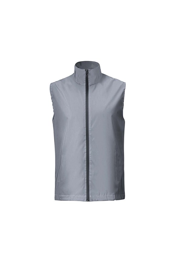 Men Stand Collar Sleeveless Wind Vest, Full Zip Lightweight Breathable Outdoor Golf Layering Waistcoat