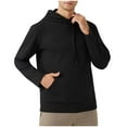thumbnail image 1 of Fewfanhot Men Sweatshirt Casual Long Sleeve Fleece Hoodies Drawstring Workout Pullover with Kanga Pocket, 1 of 5