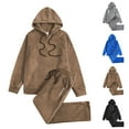 thumbnail image 1 of Fewfanhot Men Sweatsuits Sets Hooded Pullover Sweatshirt Sweatsuits 2 Piece Set Tracksuit Solid Color Sweatshirts Pants, 1 of 10