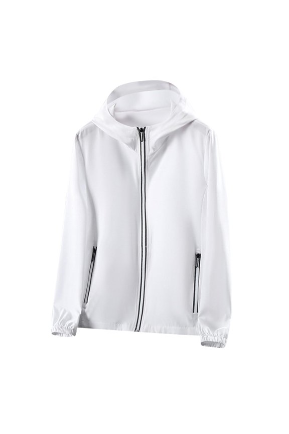 Men UPF 50+ Sun Protection Lightweight Jacket, Full Face Cover Hooded Long Sleeve Outdoor Sun Shirt Coat