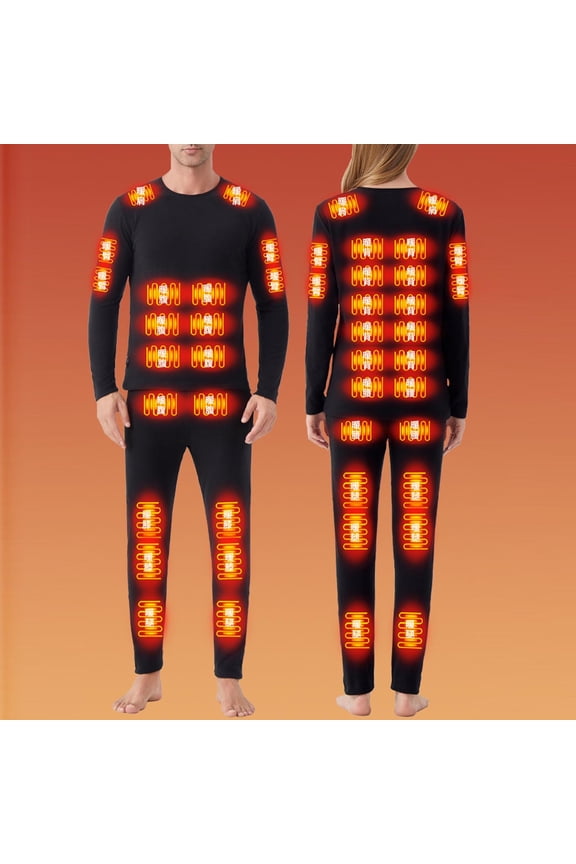 Fewfanhot Men Velvet Heated Shirt with USB Charging and 42 Zone Heating for Long Lasting Warmth in Cold Weather