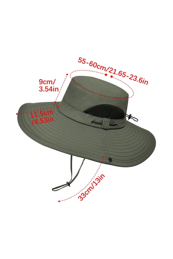 Men Women Wide Brim Sun Hat with Mesh Vents, Adjustable Chin Strap & Toggle Closure, UPF 50+ UV Protection Quick-Dry Fishing Hiking Hat for Outdoor Activities