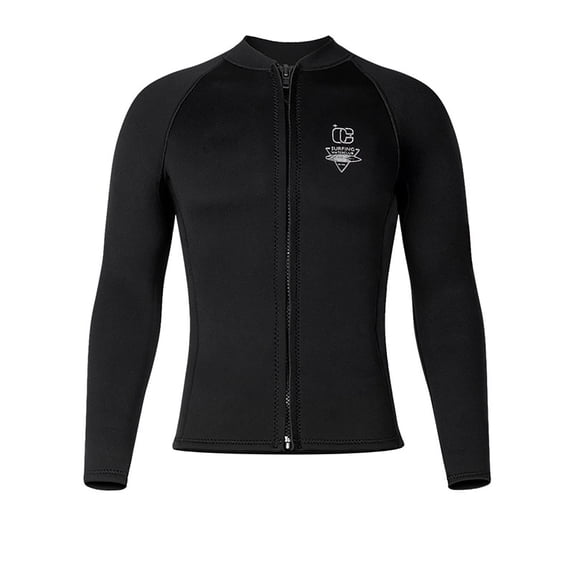 Fewfanhot Men's 3mm Neoprene Long Sleeve Wetsuit Tops, Thermal Protection Diving Suit Surfing Snorkeling Swimming Shirt
