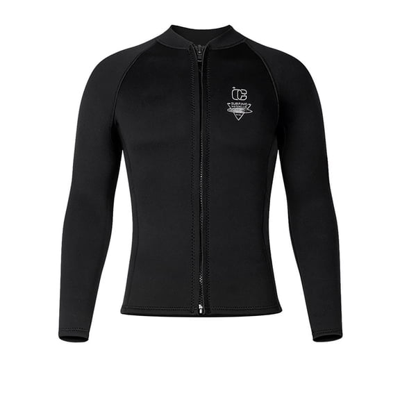 Fewfanhot Men's 3mm Neoprene Long Sleeve Wetsuit Tops, Thermal Protection Diving Suit Surfing Snorkeling Swimming Shirt