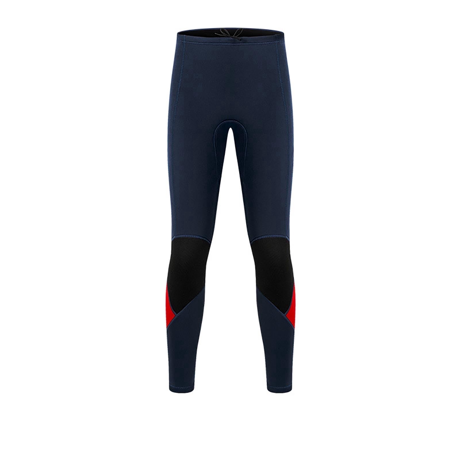 Fewfanhot Men's 3mm Neoprene Long Wetsuit Pants, Thermal Diving Suit Surfing Snorkeling Swimming Bottoms