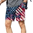 thumbnail image 1 of Fewfanhot Men's American Flag Print Casual Shorts, Patriotic Stripe Quick-Dry Summer Board Shorts with Pockets, S-3XL, 1 of 6
