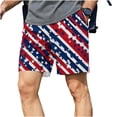 thumbnail image 1 of Fewfanhot Men's American Flag Print Casual Shorts, Patriotic Stripe Quick-Dry Summer Board Shorts with Pockets, S-3XL, 1 of 6