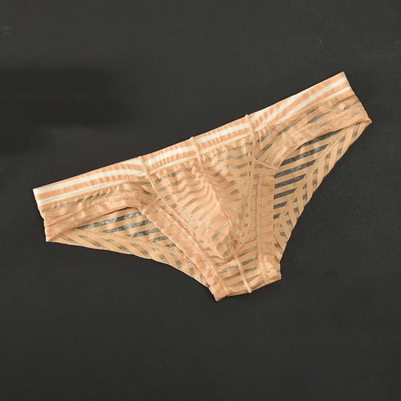 Fewfanhot Men's Argyle Mesh Bikini Briefs Sheer Grid See-Through Underwear Breathable Stretchy Trunks for Male Daily & Party Wear, M-3XL