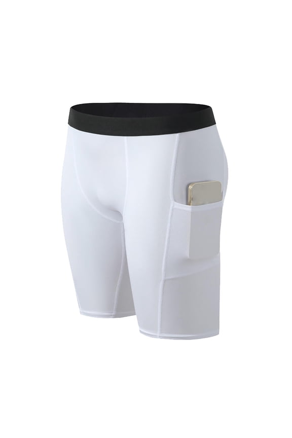 Men's Boxer Briefs Side Pocket Quick-Dry Stretchy Compression Athletic Underwear, Secure Pocket Boxers for Running, Gym & Outdoor Activities
