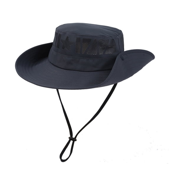 Fewfanhot Men's Bucket Hat with Mesh Accents, Adjustable Chin Strap, Quick-Dry Fabric, Sun Protection for Hiking, Fishing and Outdoor Sports