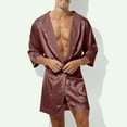 thumbnail image 1 of Fewfanhot Men's Casual Lightweight Robe Short Sleeves Knee-Length Solid Color Pajama for Sleepwear Loungewear Special Occasion, 1 of 4