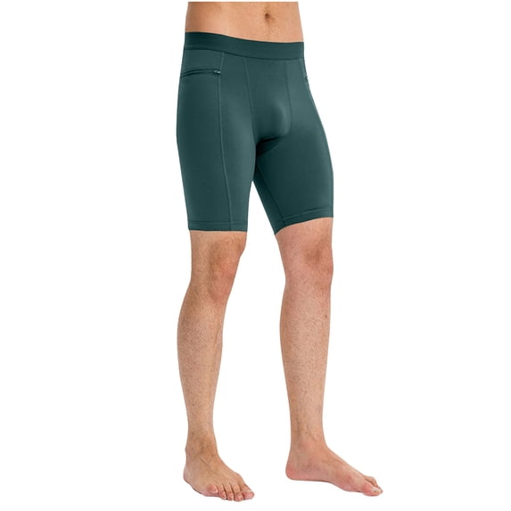 Fewfanhot Men's Compression Shorts with Zipper Pockets, Stretchy Quick-Dry Athletic Underwear Secure Pocket Boxer Briefs for Running & Workout, Multi-Color