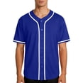 thumbnail image 1 of Fewfanhot Men's Contrast Trim Baseball Jersey Button Down Short Sleeve Shirt Summer Casual Sports Button Up Tee, S-2XL, 1 of 6