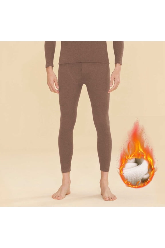 Fewfanhot Men's Fleece Lined Thermal Long Johns Pants with Straight Leg Design for Maximum Warmth and Comfort in Winter Weather