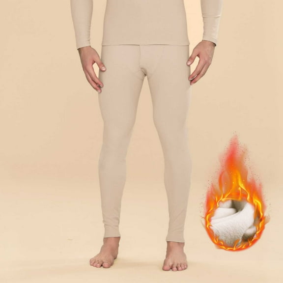 Fewfanhot Men's Fleece Lined Thermal Long Johns Pants with Straight Leg Design for Maximum Warmth and Comfort in Winter Weather