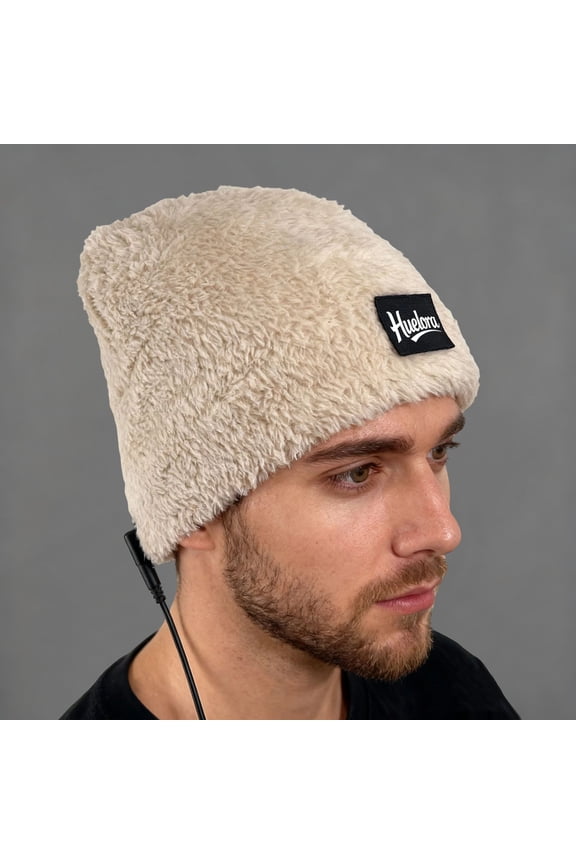 Men's Heating Hat - Cozy Knit Winter Beanie Thick Fleece Lined Windproof Warm Hat for Cold Weather Daily Wear
