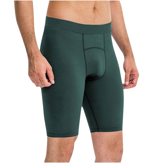 Fewfanhot Men's High-Stretch Boxer Briefs, Multi-Color Solid Quick-Dry Fifth Pants Underwear Comfy Extended Length Boxers for Daily Wear & Sports