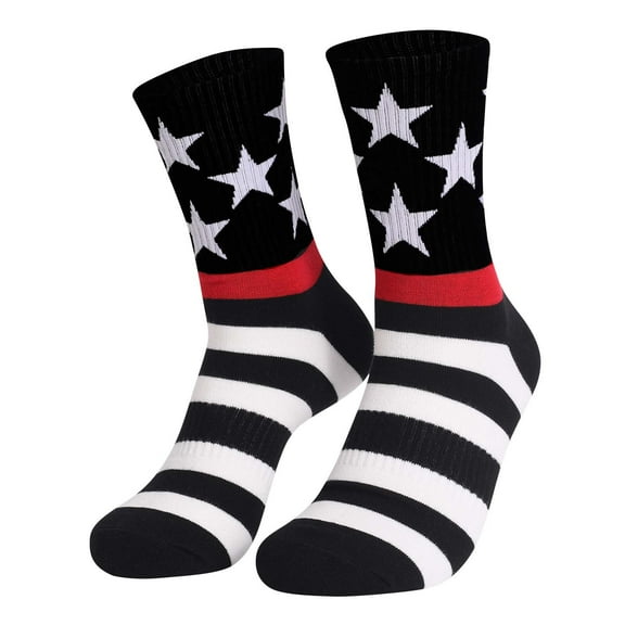 Fewfanhot Men's Independence Day Socks Breathable Casual Socks with Cute Pattern - Lightweight Solid Color Mid-Calf Design for All-Season Wear