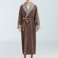 thumbnail image 1 of Fewfanhot Men's Long Robe, Big and Tall Plush Fleece Long Robe Full-Length Bathrobe for Homewear Lounging Comfort, 1 of 4