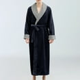 thumbnail image 1 of Fewfanhot Men's Long Robe, Big and Tall Plush Fleece Long Robe Full-Length Bathrobe for Homewear Lounging Comfort, 1 of 4
