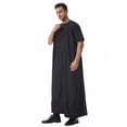 thumbnail image 1 of Fewfanhot Men's Long Sleeve Muslim Thobe, Solid Color Collared Kaftan Robe, Traditional Islamic Jubba, S-3XL, 1 of 9