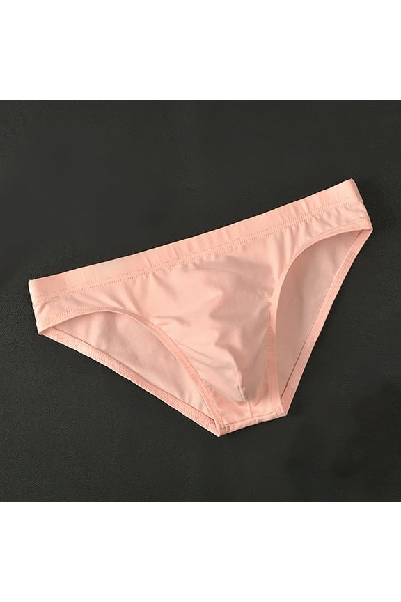 Men's Low Waist Triangle Panties Ultra-thin Underwear, Ice Silk U Bulge Pouch Male Breathable Comfy Underpants