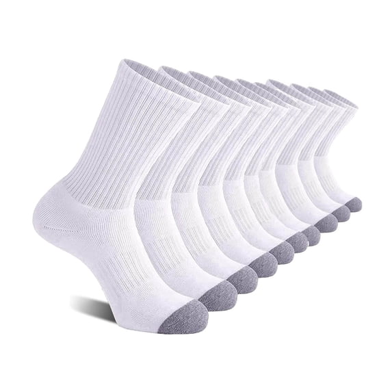 Fewfanhot Men's Mid-Calf Crew Socks 10-Pack Breathable Odor Resistant Casual Socks Sweat-absorbing Socks, Best Gift for Adults