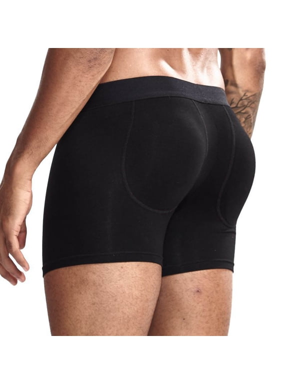 Men's Padded Butt Boxer Briefs, Seamless Shapewear Underwear, Stretchy Comfort Trunks for Men Silhouette Enhancement, M-2XL