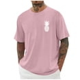 thumbnail image 1 of Fewfanhot Men's Pineapple Print Casual T-Shirt, Small Logo Short Sleeve Tee, Breathable Summer Beach Top, M-4XL, 1 of 7