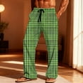 thumbnail image 1 of Fewfanhot Men's Plaid Print Pajama Pants Loose Straight Vintage & Elastic Waist Casual Leisure Sleepwear Pants with Pockets, 1 of 9