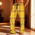 thumbnail image 1 of Fewfanhot Men's Plaid Print Pajama Pants Loose Straight Vintage & Elastic Waist Casual Leisure Sleepwear Pants with Pockets, 1 of 9