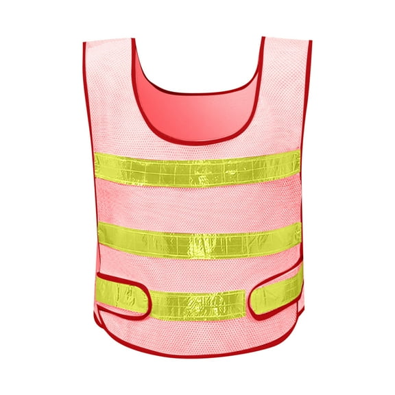 Fewfanhot Men's Safety Vest High Visibility Reflective Vest with 3 Stripes for Construction Road Work Night Running Cycling Breathable Mesh Waistcoat
