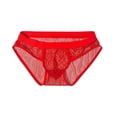 thumbnail image 1 of Fewfanhot Men's Solid Color Mesh Underwear Elastic Waist Transparent-Briefs Lightweight Breathable Intimates Underpant, 1 of 3