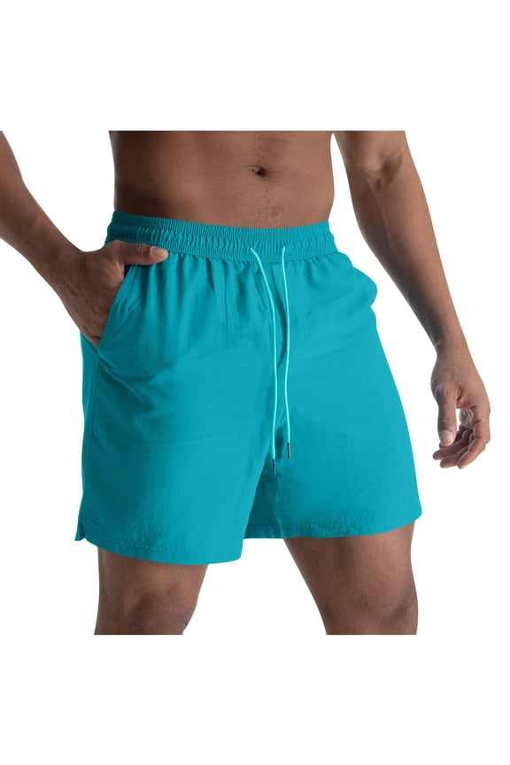 Men's Surf Style Athletic Shorts Quick Dry Swim Trunks Run Shorts Lightweight Fabric for Summer Beach Pool and Sports Activities