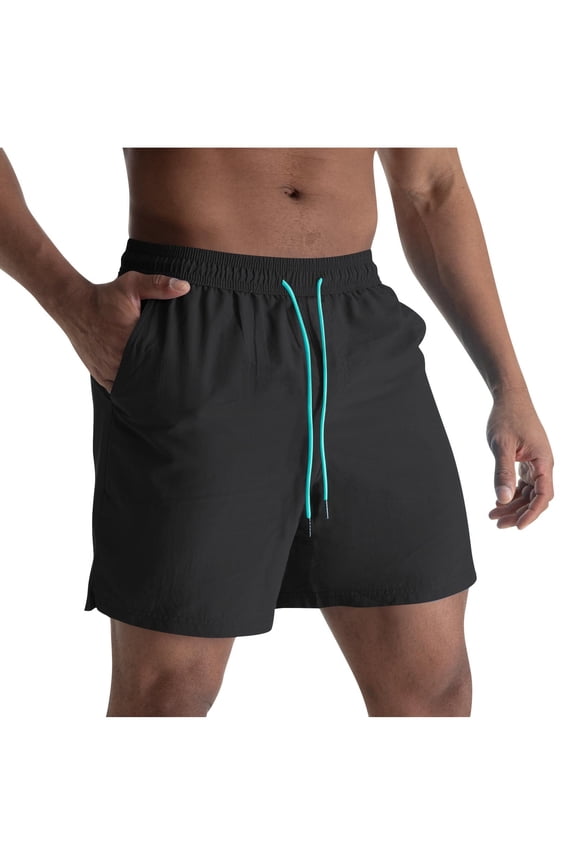 Men's Surf Style Athletic Shorts Quick Dry Swim Trunks Run Shorts Lightweight Fabric for Summer Beach Pool and Sports Activities