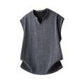 thumbnail image 1 of Fewfanhot Men's V-Neck Sleeveless Tank Top Solid Color Casual Breathable Vest for Men Summer Beach Daily Outdoor Wear, Sizes S-3XL, 1 of 8