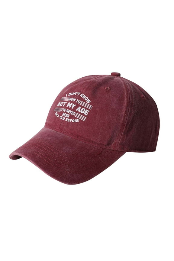 Men's Vintage Washed Cotton Baseball Cap, Adjustable Dad Hat Printed Fun Hat Breathable Eyelets for Casual Daily Wear, Travel, Gifts