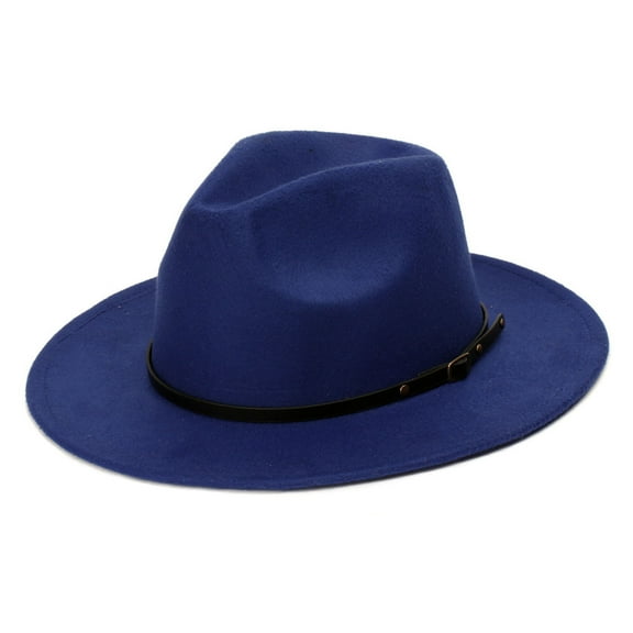 Fewfanhot Men's Women's Classic Wide Brim Floppy Panama Hat Belt Buckle Wool Fedora Hat Fashion Hat