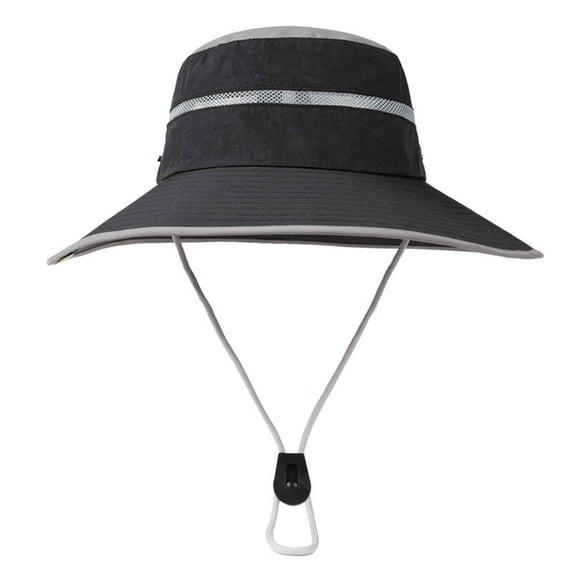 Fewfanhot Men's & Women's Reflective Strip Wide Brim Bucket Hat High-Visibility Adjustable Chin Strap, UPF Protection for Work, Cycling, Night Activities