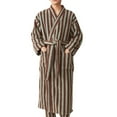 thumbnail image 1 of Fewfanhot Mens Large Robe, Big and Tall Plush Fleece Cardigen Long Robe Waist Tie Full-Length Solid Color Bathrobe with Pockets, 1 of 3