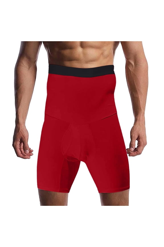 Fewfanhot Mens Shapewear Tummy Control Shorts High-Rise Compression Underwear, High-Waist Shaping Boxer Briefs Fitness Wear