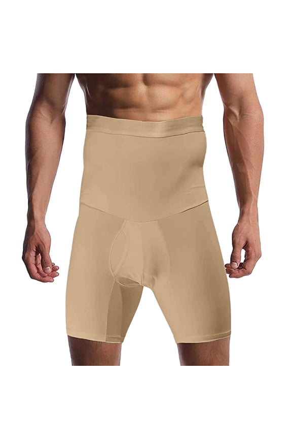 Fewfanhot Mens Shapewear Tummy Control Shorts High-Rise Compression Underwear, High-Waist Shaping Boxer Briefs Fitness Wear